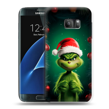 Силиконовый противоударный чехол на Samsung Galaxy S7 с принтом Гринч Новый год Рождество Силиконовый противоударный чехол на Samsung Galaxy S7 с принтом Гринч Новый год Рождество