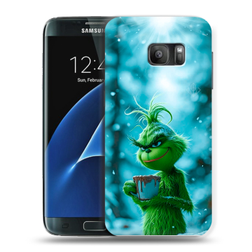 Силиконовый противоударный чехол на Samsung Galaxy S7 с принтом Новый год гринч Силиконовый противоударный чехол на Samsung Galaxy S7 с принтом Новый год гринч