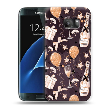 Силиконовый противоударный чехол на Samsung Galaxy S7 с принтом Новый год Силиконовый противоударный чехол на Samsung Galaxy S7 с принтом Новый год
