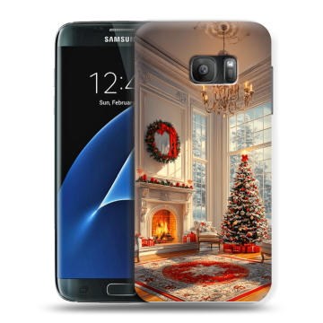 Силиконовый противоударный чехол на Samsung Galaxy S7 с принтом Новый год Силиконовый противоударный чехол на Samsung Galaxy S7 с принтом Новый год