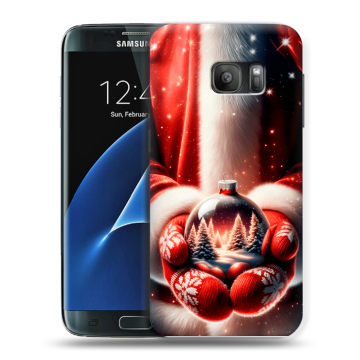 Силиконовый противоударный чехол на Samsung Galaxy S7 с принтом Новый год Силиконовый противоударный чехол на Samsung Galaxy S7 с принтом Новый год