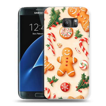 Силиконовый противоударный чехол на Samsung Galaxy S7 с принтом Новый год Силиконовый противоударный чехол на Samsung Galaxy S7 с принтом Новый год