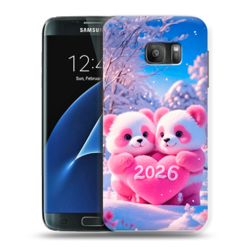 Силиконовый противоударный чехол на Samsung Galaxy S7 с принтом Новый год Силиконовый противоударный чехол на Samsung Galaxy S7 с принтом Новый год