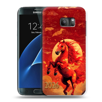 Силиконовый противоударный чехол на Samsung Galaxy S7 с принтом Новый год Силиконовый противоударный чехол на Samsung Galaxy S7 с принтом Новый год