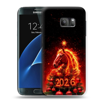 Силиконовый противоударный чехол на Samsung Galaxy S7 с принтом Новый год Силиконовый противоударный чехол на Samsung Galaxy S7 с принтом Новый год