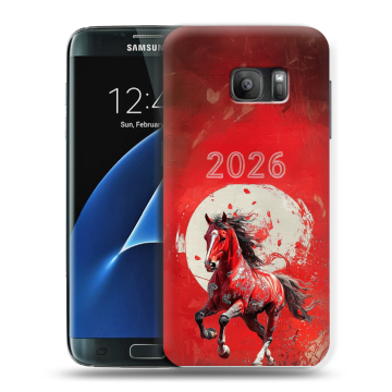 Силиконовый противоударный чехол на Samsung Galaxy S7 с принтом Новый год Силиконовый противоударный чехол на Samsung Galaxy S7 с принтом Новый год
