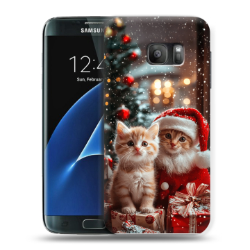 Силиконовый противоударный чехол на Samsung Galaxy S7 с принтом Новый год Силиконовый противоударный чехол на Samsung Galaxy S7 с принтом Новый год