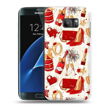 Силиконовый противоударный чехол на Samsung Galaxy S7 с принтом Новый год Силиконовый противоударный чехол на Samsung Galaxy S7 с принтом Новый год