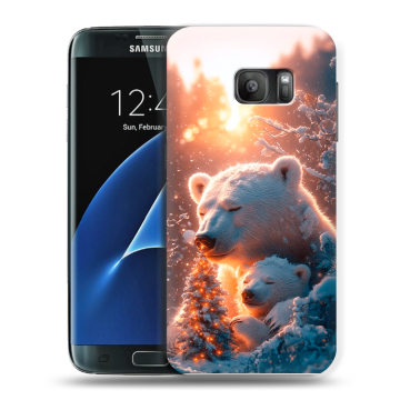 Силиконовый противоударный чехол на Samsung Galaxy S7 с принтом Новый год Силиконовый противоударный чехол на Samsung Galaxy S7 с принтом Новый год