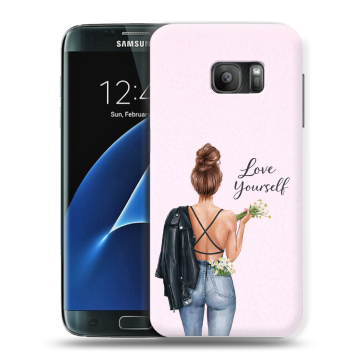Силиконовый противоударный чехол на Samsung Galaxy S7 с принтом женский