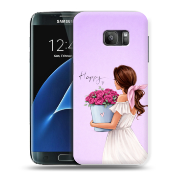 Силиконовый противоударный чехол на Samsung Galaxy S7 с принтом женский
