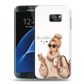 Силиконовый противоударный чехол на Samsung Galaxy S7 с принтом женский