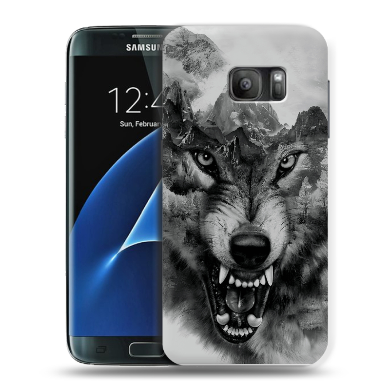 Силиконовый противоударный чехол на Samsung Galaxy S7 с принтом Волк Силиконовый противоударный чехол на Samsung Galaxy S7 с принтом Волк