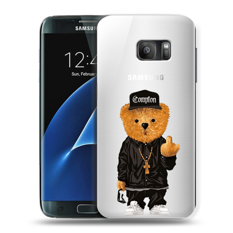Силиконовый противоударный чехол на Samsung Galaxy S7 с принтом Мишка Силиконовый противоударный чехол на Samsung Galaxy S7 с принтом Мишка