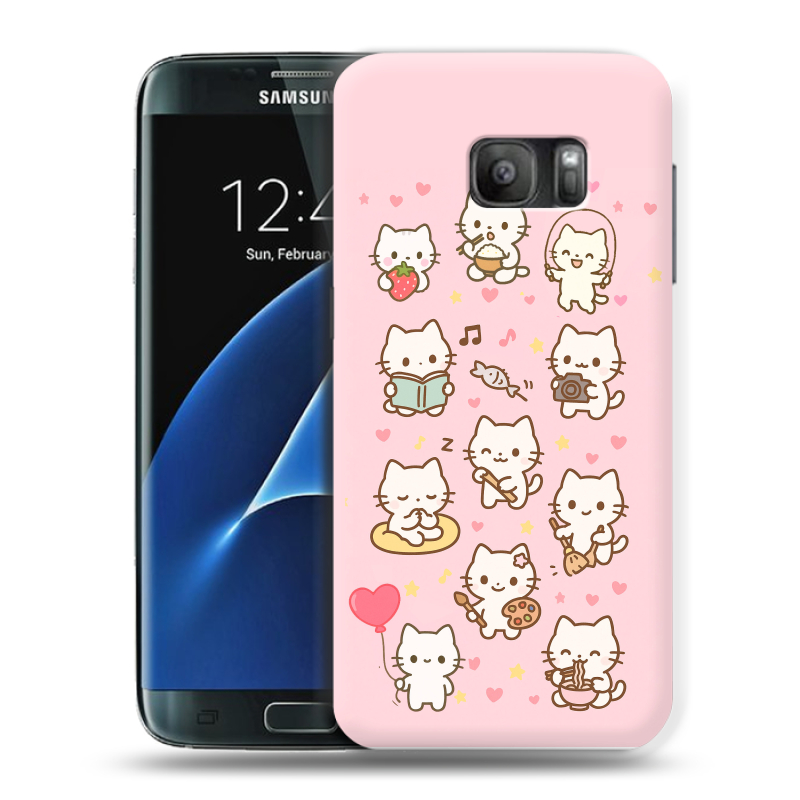 Силиконовый противоударный чехол на Samsung Galaxy S7 с принтом Hello Kitty Хелоу Кити Силиконовый противоударный чехол на Samsung Galaxy S7 с принтом Hello Kitty Хелоу Кити