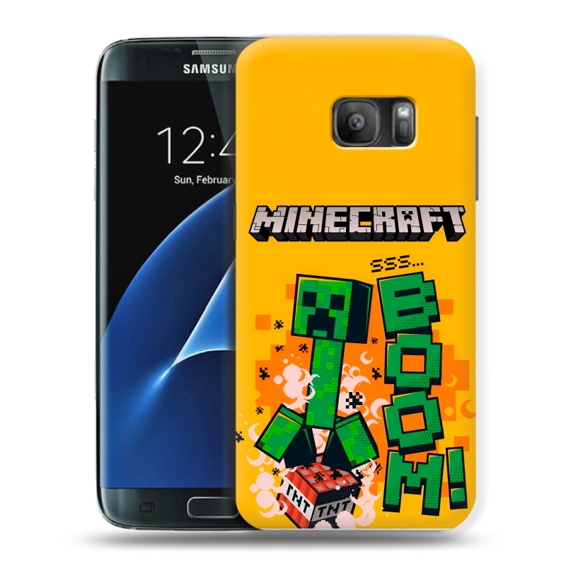 Силиконовый противоударный чехол на Samsung Galaxy S7 с принтом Майнкрафт Minecraft Силиконовый противоударный чехол на Samsung Galaxy S7 с принтом Майнкрафт Minecraft