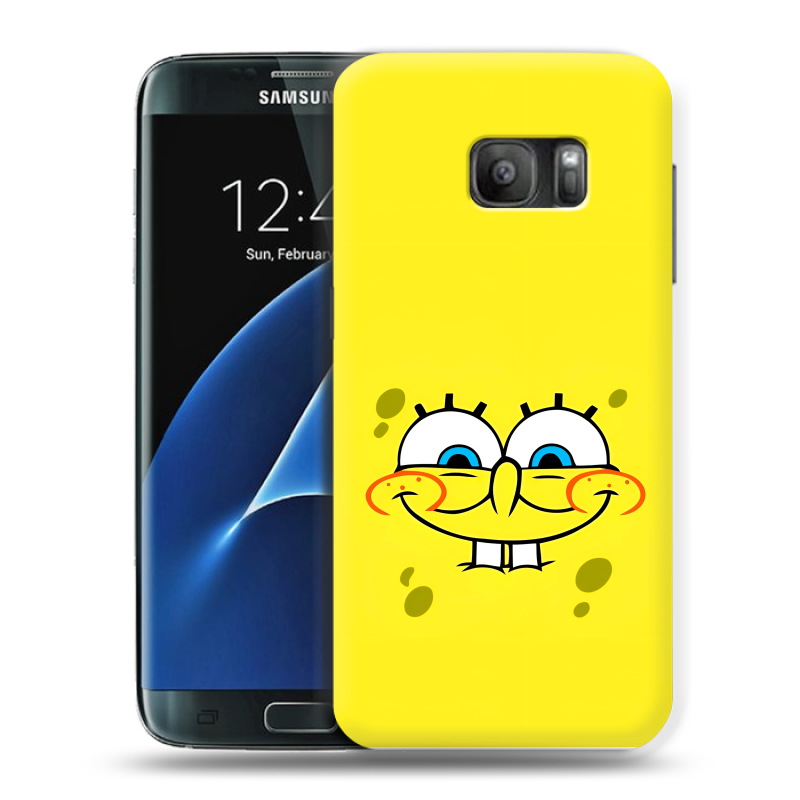Силиконовый противоударный чехол на Samsung Galaxy S7 с принтом спанчбоб спанч боб Силиконовый противоударный чехол на Samsung Galaxy S7 с принтом спанчбоб спанч боб