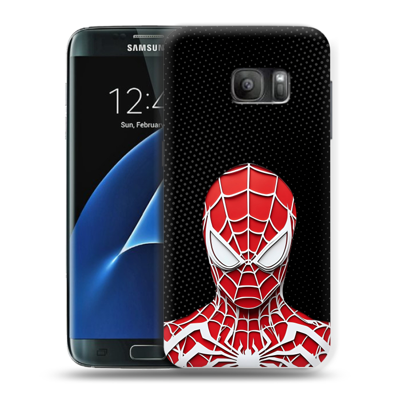 Силиконовый противоударный чехол на Samsung Galaxy S7 с принтом человек паук spiderman Силиконовый противоударный чехол на Samsung Galaxy S7 с принтом человек паук spiderman