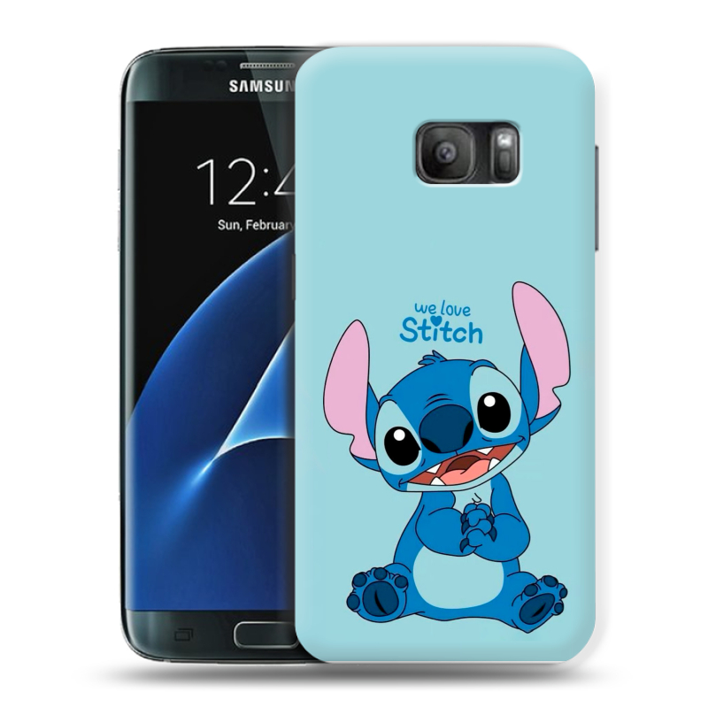 Силиконовый противоударный чехол на Samsung Galaxy S7 с принтом Лило и Стич Силиконовый противоударный чехол на Samsung Galaxy S7 с принтом Лило и Стич