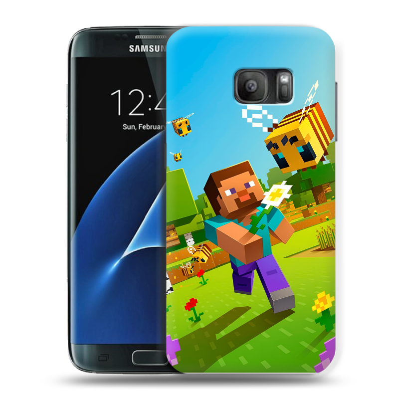 Силиконовый противоударный чехол на Samsung Galaxy S7 с принтом Майнкрафт Minecraft Силиконовый противоударный чехол на Samsung Galaxy S7 с принтом Майнкрафт Minecraft