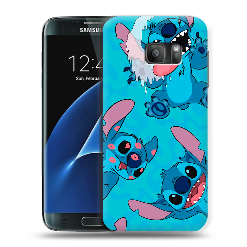 Силиконовый противоударный чехол на Samsung Galaxy S7 с принтом Лило и Стич Силиконовый противоударный чехол на Samsung Galaxy S7 с принтом Лило и Стич