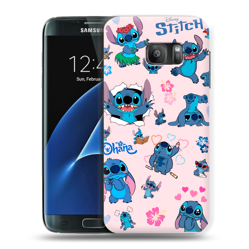 Силиконовый противоударный чехол на Samsung Galaxy S7 с принтом Лило и Стич Силиконовый противоударный чехол на Samsung Galaxy S7 с принтом Лило и Стич