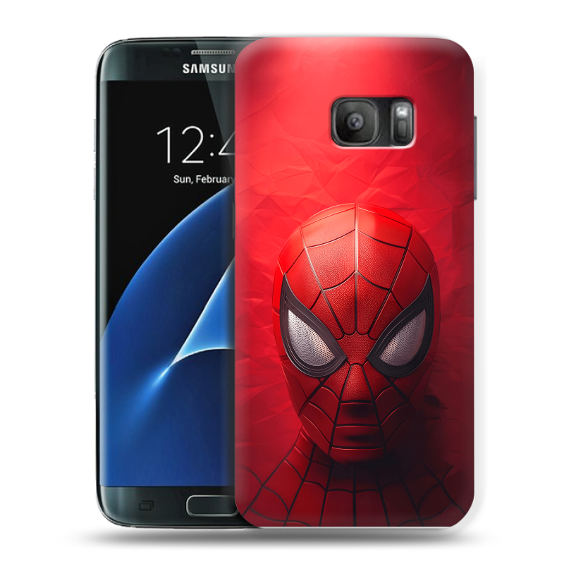 Силиконовый противоударный чехол на Samsung Galaxy S7 с принтом Spiderman Человек паук Силиконовый противоударный чехол на Samsung Galaxy S7 с принтом Spiderman Человек паук