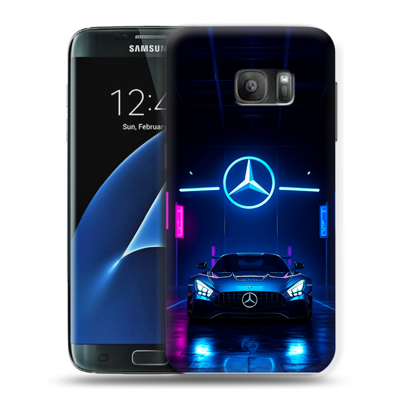 Силиконовый противоударный чехол на Samsung Galaxy S7 с принтом Mercedes Мерседес Силиконовый противоударный чехол на Samsung Galaxy S7 с принтом Mercedes Мерседес