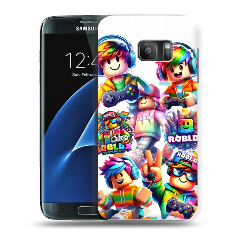 Силиконовый противоударный чехол на Samsung Galaxy S7 с принтом Roblox Роблокс Силиконовый противоударный чехол на Samsung Galaxy S7 с принтом Roblox Роблокс