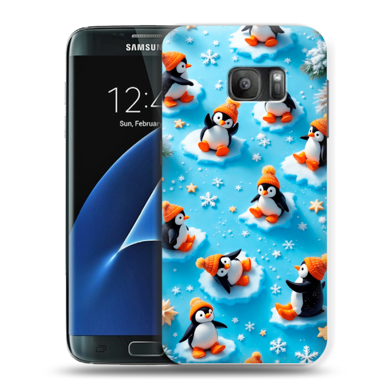 Силиконовый противоударный чехол на Samsung Galaxy S7 с принтом Новый год Силиконовый противоударный чехол на Samsung Galaxy S7 с принтом Новый год