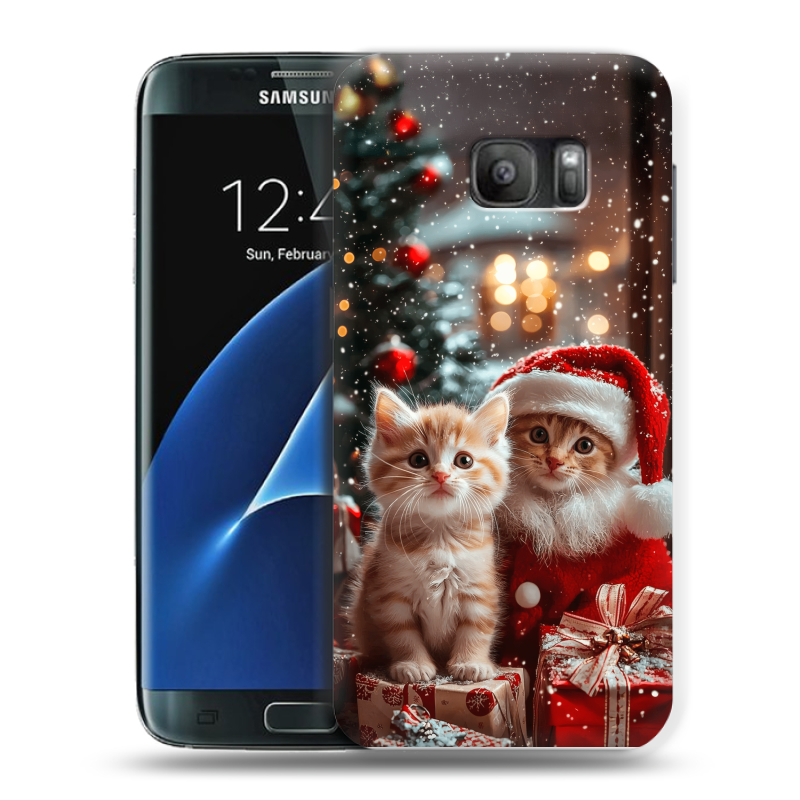 Силиконовый противоударный чехол на Samsung Galaxy S7 с принтом Новый год Силиконовый противоударный чехол на Samsung Galaxy S7 с принтом Новый год