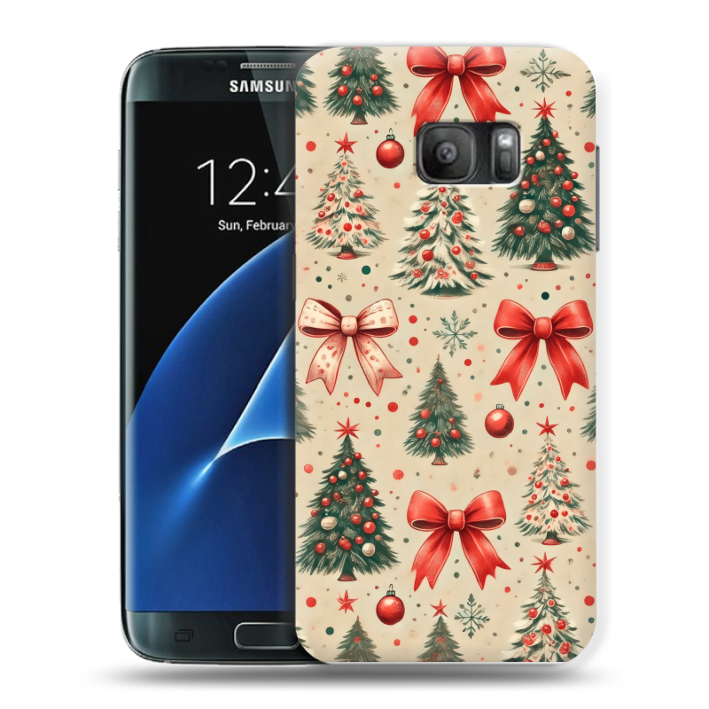 Силиконовый противоударный чехол на Samsung Galaxy S7 с принтом Новый год Силиконовый противоударный чехол на Samsung Galaxy S7 с принтом Новый год