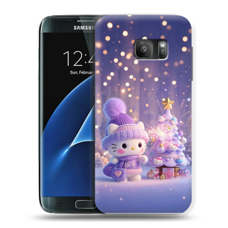 Силиконовый противоударный чехол на Samsung Galaxy S7 с принтом Новый год Силиконовый противоударный чехол на Samsung Galaxy S7 с принтом Новый год