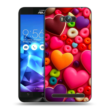Пластиковый чехол на ASUS ZenFone Max с принтом Сердечки Пластиковый чехол на ASUS ZenFone Max с принтом Сердечки