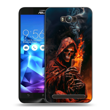 Пластиковый чехол на ASUS ZenFone Max с принтом Скелет и карты Пластиковый чехол на ASUS ZenFone Max с принтом Скелет и карты