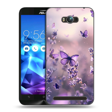 Пластиковый чехол на ASUS ZenFone Max с принтом бабочки и лаванда Пластиковый чехол на ASUS ZenFone Max с принтом бабочки и лаванда