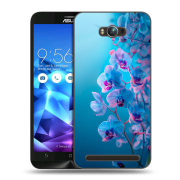 Пластиковый чехол на ASUS ZenFone Max с принтом голубые орхидеи Пластиковый чехол на ASUS ZenFone Max с принтом голубые орхидеи