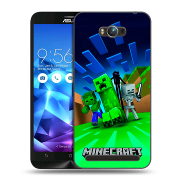 Пластиковый чехол на ASUS ZenFone Max с принтом Майнкрафт