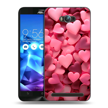 Пластиковый чехол на ASUS ZenFone Max с принтом розовые сердечки Пластиковый чехол на ASUS ZenFone Max с принтом розовые сердечки