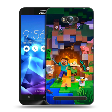 Пластиковый чехол на ASUS ZenFone Max с принтом Майнкрафт Minecraft