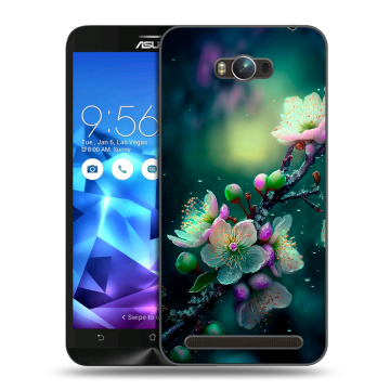 Пластиковый чехол на ASUS ZenFone Max с принтом Цветы и мрамор