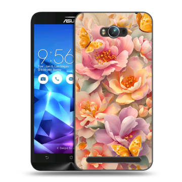 Пластиковый чехол на ASUS ZenFone Max с принтом Цветы и бабочки