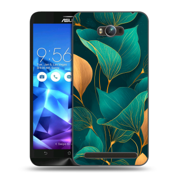 Пластиковый чехол на ASUS ZenFone Max с принтом Листья и золото