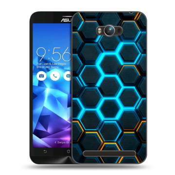 Пластиковый чехол на ASUS ZenFone Max с принтом Неоновые соты