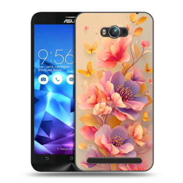 Пластиковый чехол на ASUS ZenFone Max с принтом Цветы и бабочки Пластиковый чехол на ASUS ZenFone Max с принтом Цветы и бабочки