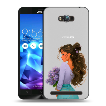 Пластиковый чехол на ASUS ZenFone Max с принтом девушка цветы Пластиковый чехол на ASUS ZenFone Max с принтом девушка цветы