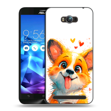 Пластиковый чехол на ASUS ZenFone Max с принтом корги Пластиковый чехол на ASUS ZenFone Max с принтом корги