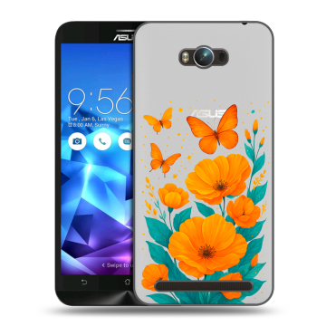 Пластиковый чехол на ASUS ZenFone Max с принтом цветы бабочки Пластиковый чехол на ASUS ZenFone Max с принтом цветы бабочки