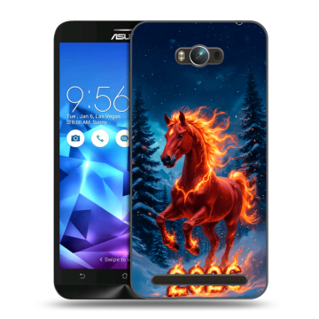 Пластиковый чехол на ASUS ZenFone Max с принтом Новый год коня Пластиковый чехол на ASUS ZenFone Max с принтом Новый год коня