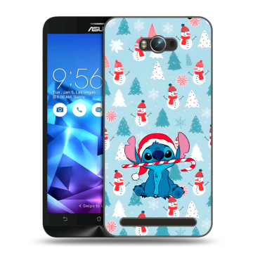 Пластиковый чехол на ASUS ZenFone Max с принтом Стич Новый год